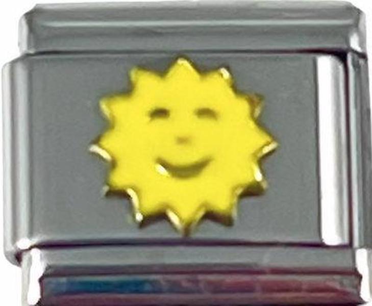 Italian Charm Link Yellow Sun with Smile 9mm