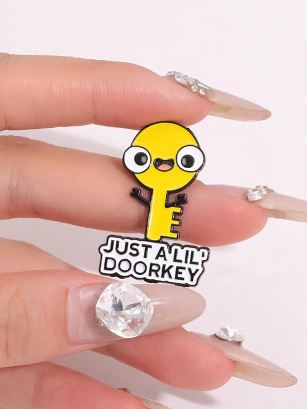 Cute Cartoon Key Design Brooch, Fashion Alloy Badge for Women & Men, Enamel Pin Suitable for Backpacks, Jeans, Scarves, Hats Decoration