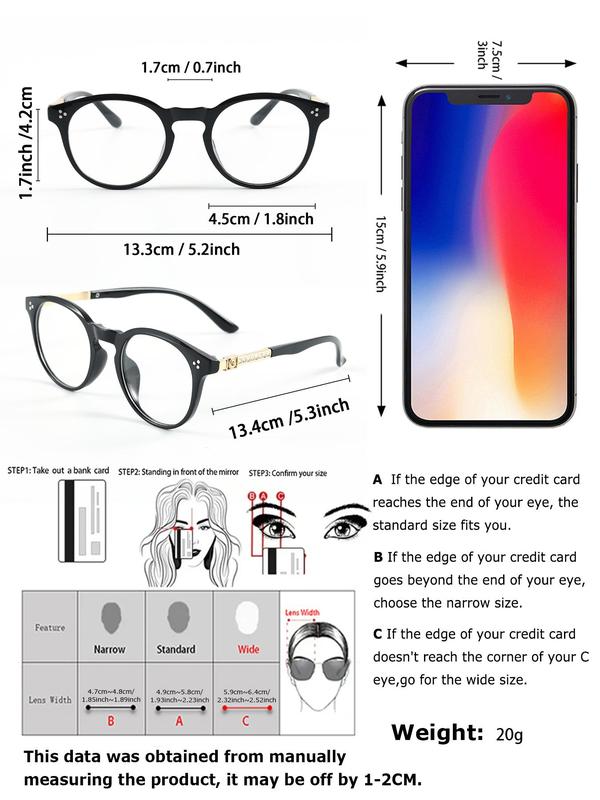 Unisex Minimalist Oval Frame Eyeglasses, Trendy Casual Full Rim Eyeglasses for Everyday Use, Fashion All-match Accessories for Outdoor Activities