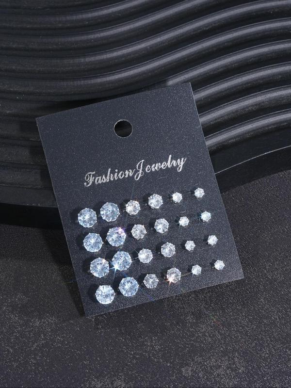 Fashion Simple Rhinestone Decorated Stud Earrings, Casual Jewelry for Party, Daily Clothing Decor, Trendy All-match & Exquisite Jewelry for Birthday Gift