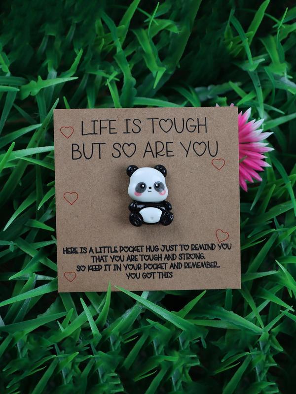 Cute Panda Design Pocket Hug, Inspirational Gift with Inspirational Quote for Your Best Friends and Family, Souvenir for Panda Lovers