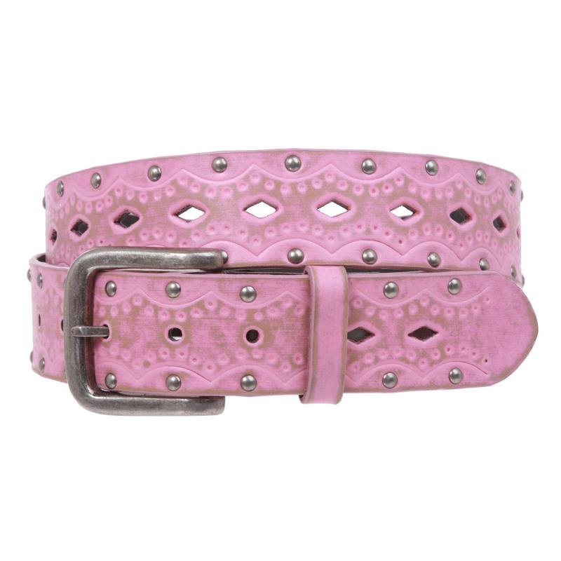 Snap on Studded Vintage Embossed Jean belt