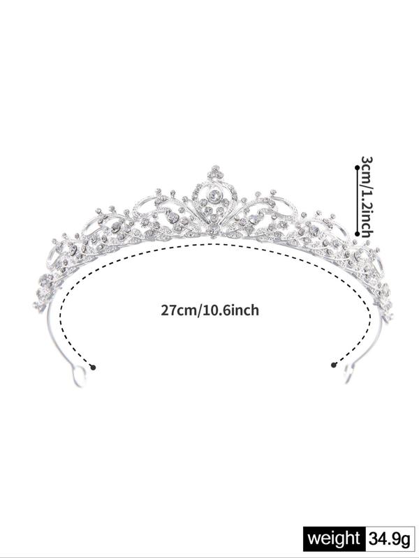 Rhinestone Crown Tiara for Wedding, Bridal Party & Formal Occasions, Elegant All-match Fashion Accessories for Women