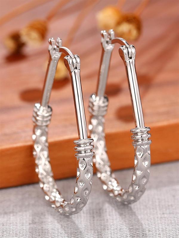 Women's Elegant Water Drop Shape Hoop Earrings, 1 Pair Vintage Trendy Hoop Earrings, Chic Gorgeous Jewelry As Gift for Girlfriend for Party Decor