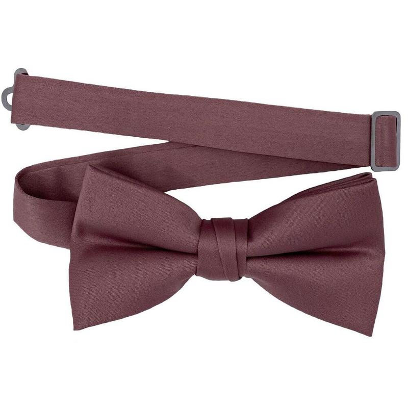 Men's Bow Tie Quality clip on adjustable neck band Satin Solid Pattern Colors