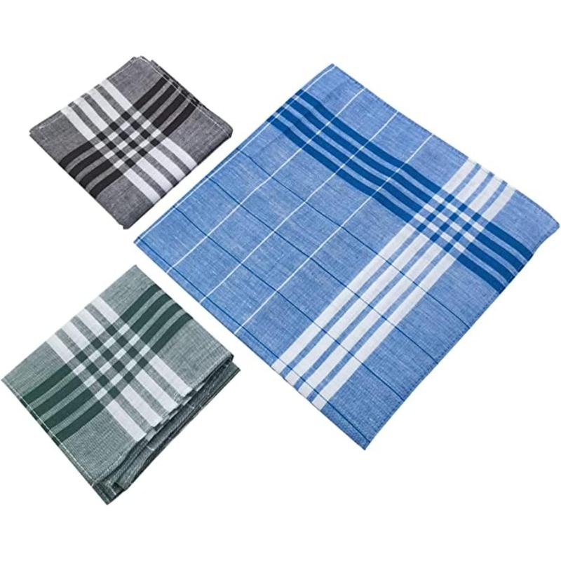 Men's Handkerchiefs 100% Cotton Handkerchief with Check