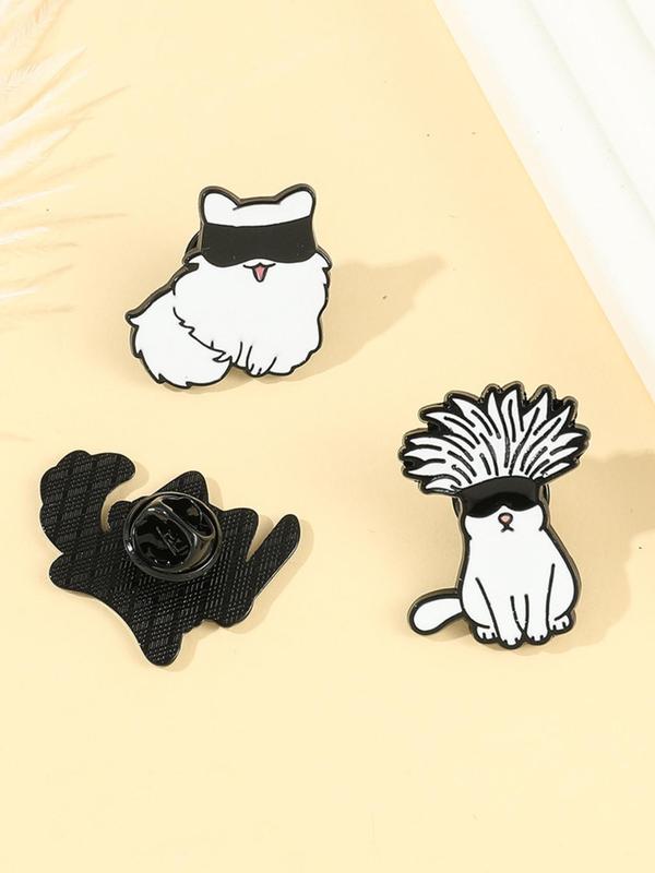 Cute Cartoon Cat Design Brooch, Fashion Alloy Badge for Clothes & Hat & Bag Decor, Trendy All-match & Exquisite Brooch for Birthday Gift