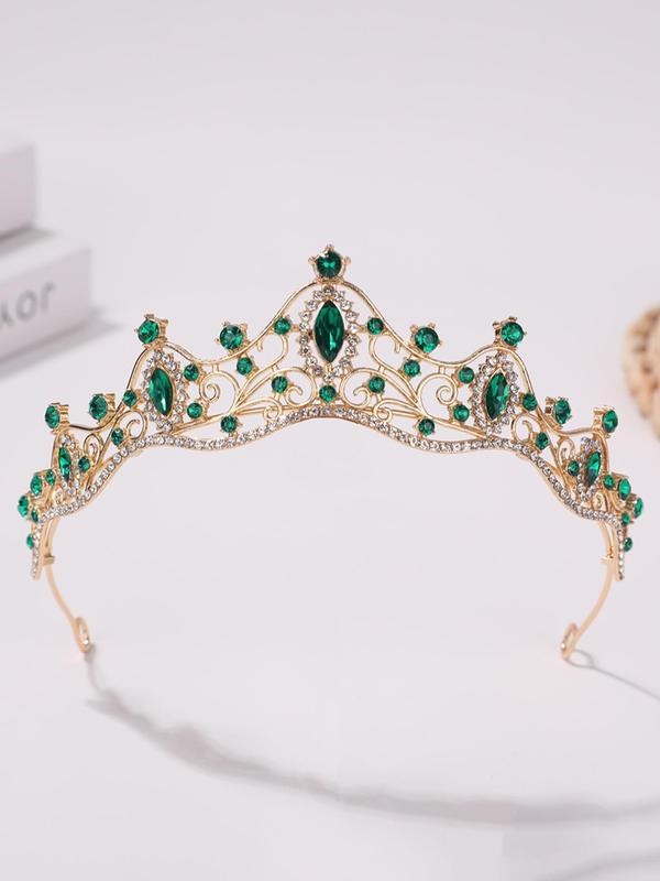 Geometric Shaped Rhinestone Crown for Wedding Party, Elegant Hollow out Design Bridal Headwear, Fashion Bridal Jewelry for Party, Trendy All-match & Exquisite Bridal Headwear for Wedding Gift