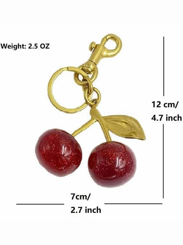 Cute Cherry Design Keychain, Fashionable Novelty Keychain for Women & Men, Trendy All-match Keychain for Birthday Gift