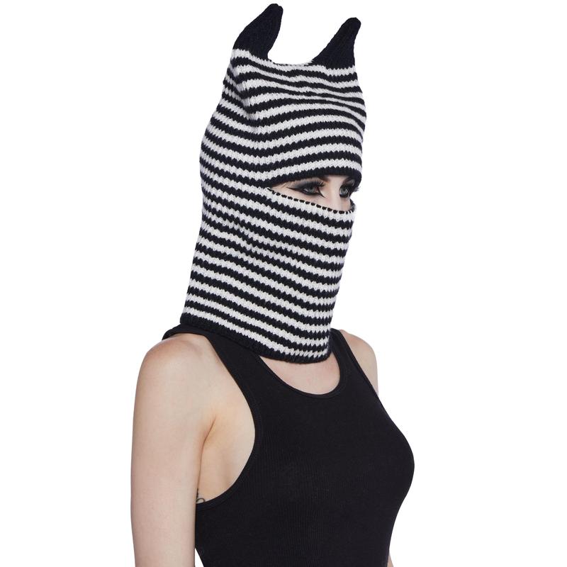 Devious Deeds Striped Balaclava