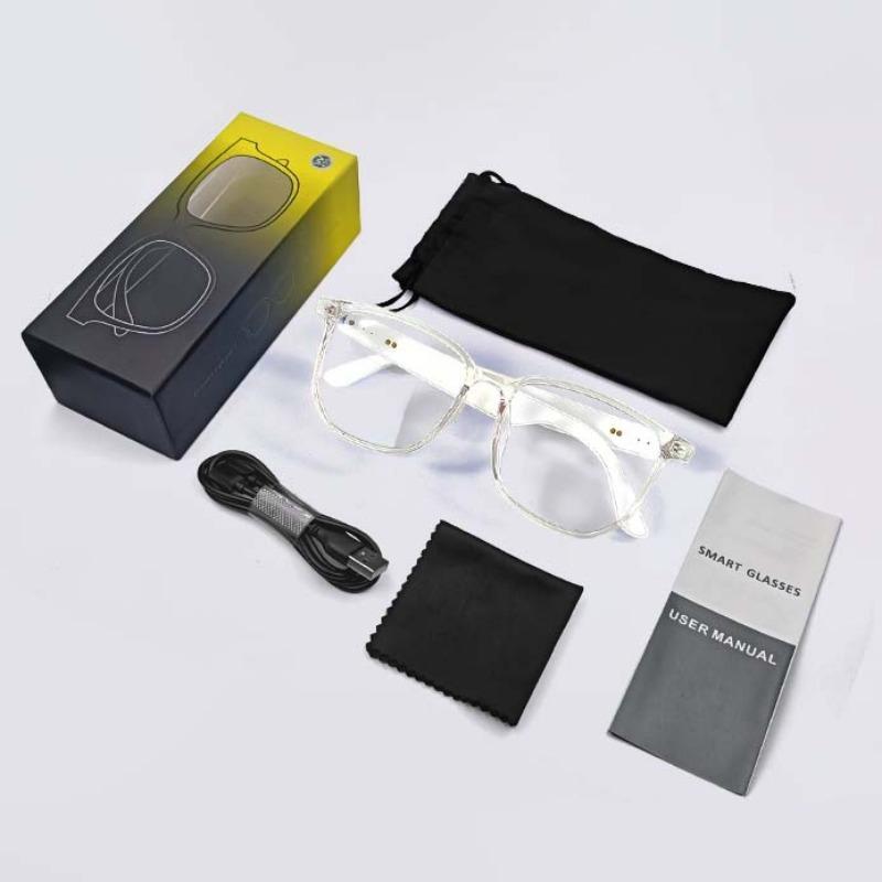 New GS-03 Smart Glasses Double Motherboard Double Magnetic Charging Classic Transparent TR90 Glasses Frame with Gradient Color Polarized Lenses Highlights The High-grade Quality