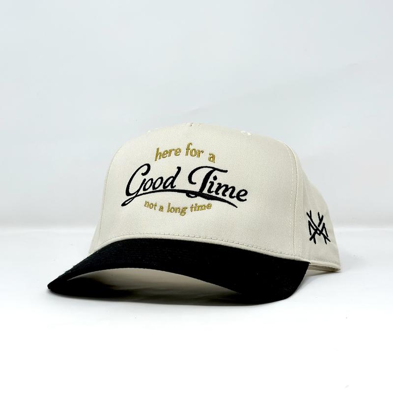 Here for a Good Time Trucker Hat by The Mad Hatter Company