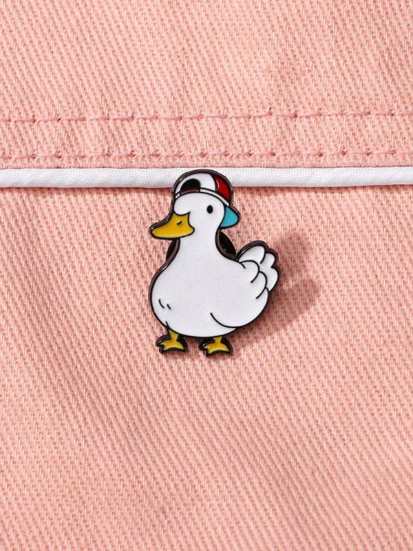 Unisex Cute Cartoon Goose Design Brooch, Fashion Badge for Backpack & Hat & Clothes Decor, Trendy All-match Kawaii Accessories for Birthday Gift