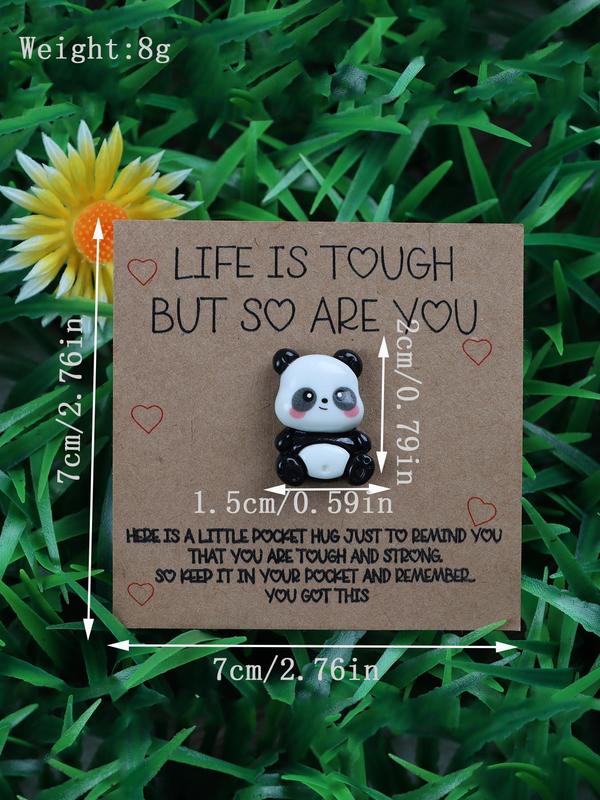 Cute Panda Design Pocket Hug, Inspirational Gift with Inspirational Quote for Your Best Friends and Family, Souvenir for Panda Lovers