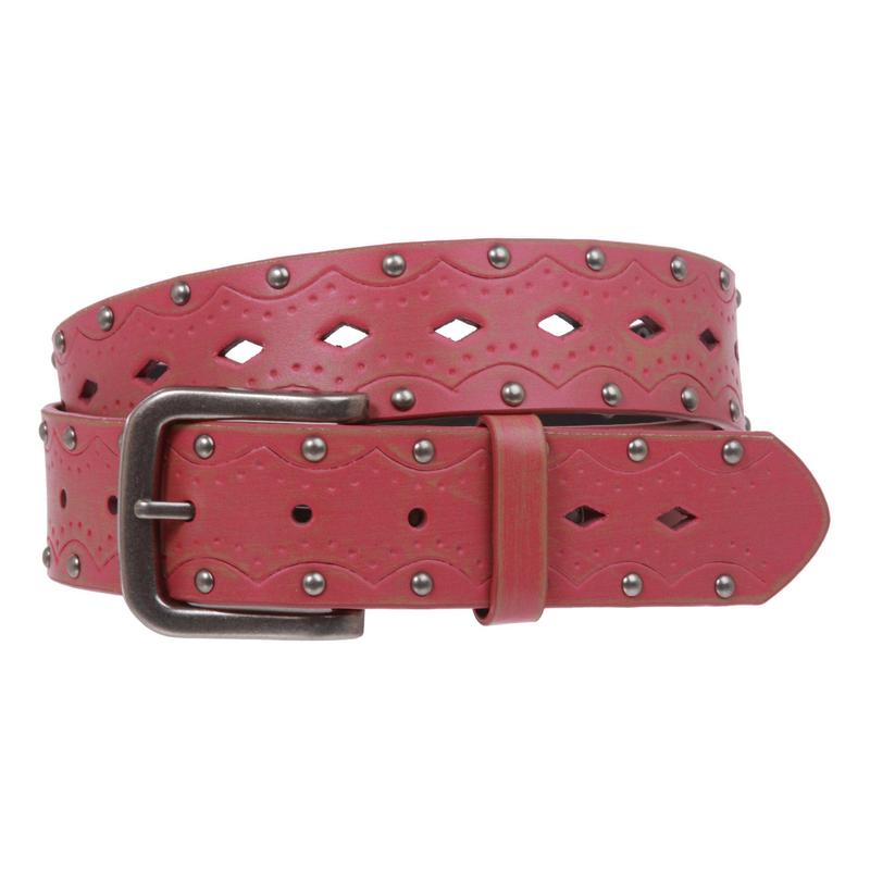 Snap on Studded Vintage Embossed Jean belt