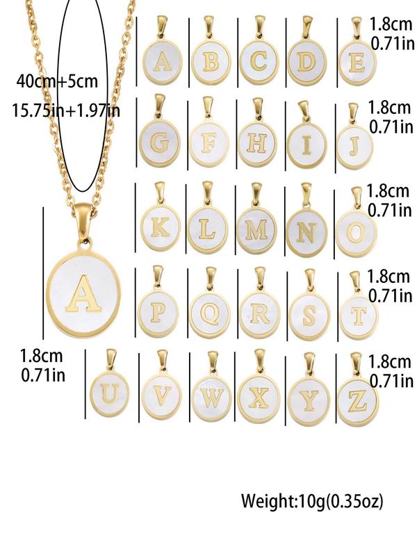 Fashion Alphabet Pattern Pendant Necklace for Men & Women,  Casual Alloy Jewelry for Daily Wear, Simple All-match Fashion Accessories for Friends Gift