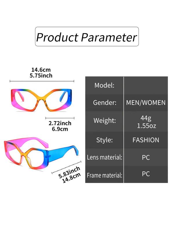 Unisex Y2k Style Colorblock   Solid Color Eyeglasses, Trendy Casual Exaggerated Eyeglasses for Everyday Use, Fashion Eyewear for Outdoor Activities