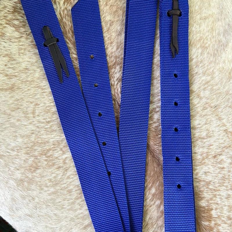 Royal Blue Western Saddle Nylon Tie Strap & Off Side Billet Set