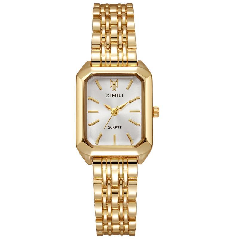 Luxury Ladies Fashion Quartz Watch Simple Scale Square Quality Gold Plated Women Watches Business,Gift with Box,Fall sales,,Christmas gift