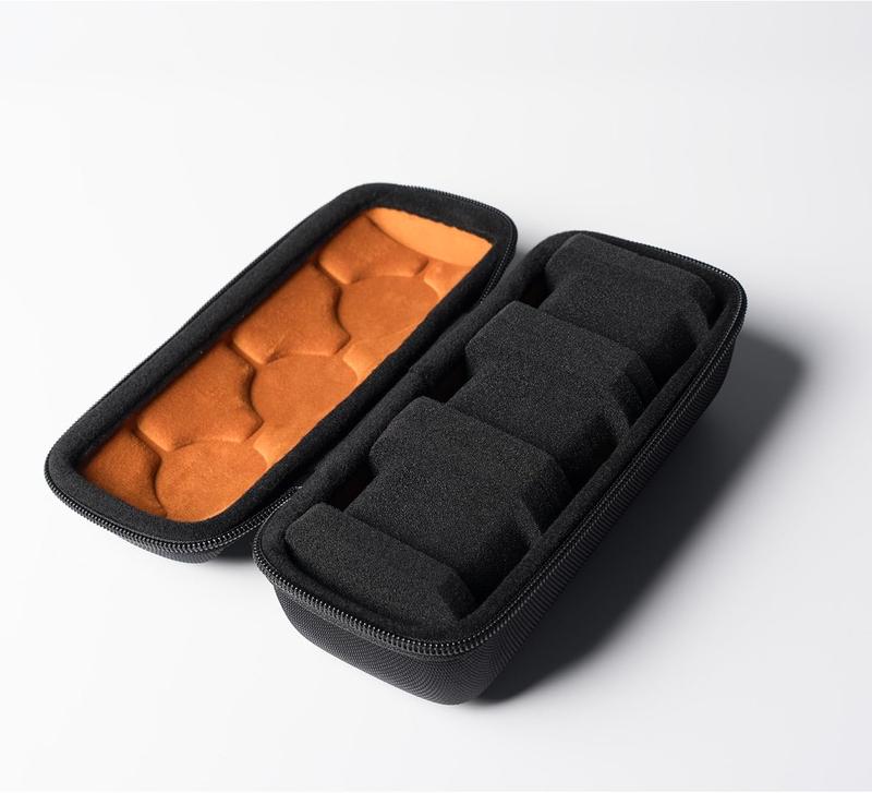 3 slots hard watch travel case, hard watch roll case for travel and storage with Microfiber Lining