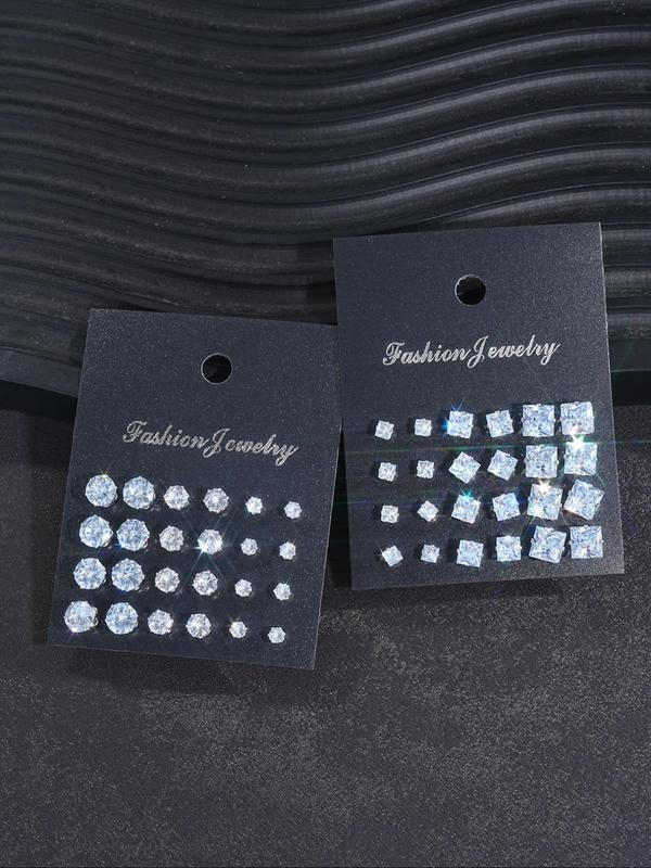 Fashion Simple Rhinestone Decorated Stud Earrings, Casual Jewelry for Party, Daily Clothing Decor, Trendy All-match & Exquisite Jewelry for Birthday Gift