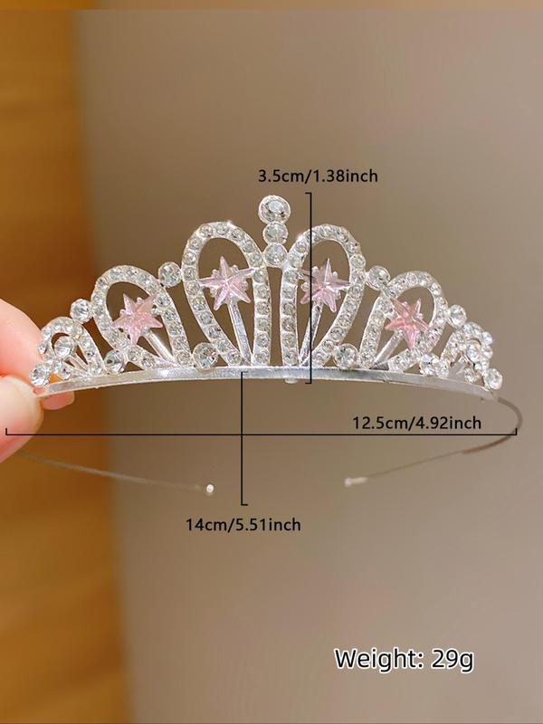 Rhinestone Decorated Crown Tiara, 1 Count 2 4 Counts 2024 New Style Crown Tiara for Girls, Fashion Hair Accessories for Party, Daily Clothing Decor, for Birthday Gift