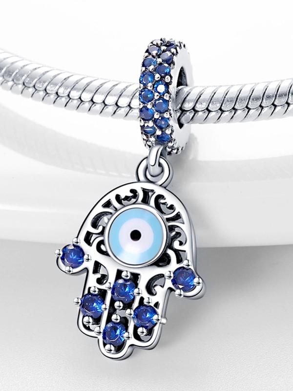 Evil Eye Design Pendant, Rhinestone Decorated Pendant for Bracelet & Necklace & Keychain, Fashion Accessories for Women & Girls