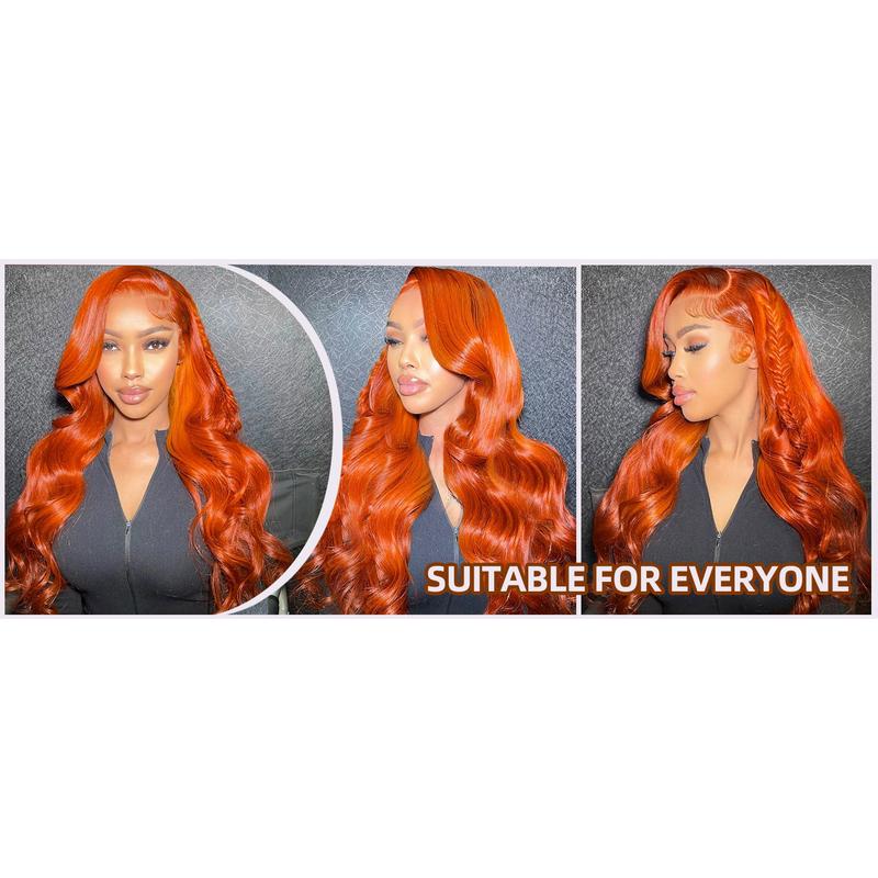 30 34 Inch Orange Ginger Hd Lace Front Wigs 13x6 Body Wave  Colored Glueless Lace Frontal Wigs Pre Plucked Closure Wig