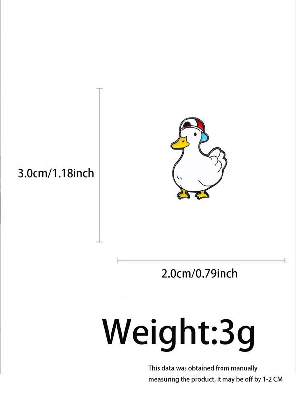 Unisex Cute Cartoon Goose Design Brooch, Fashion Badge for Backpack & Hat & Clothes Decor, Trendy All-match Kawaii Accessories for Birthday Gift