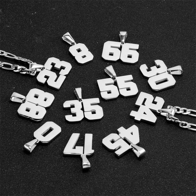 Men's and Athlete Stainless Steel Sports Digital Necklace Baseball Basketball Football Team Inspiration Jewelry