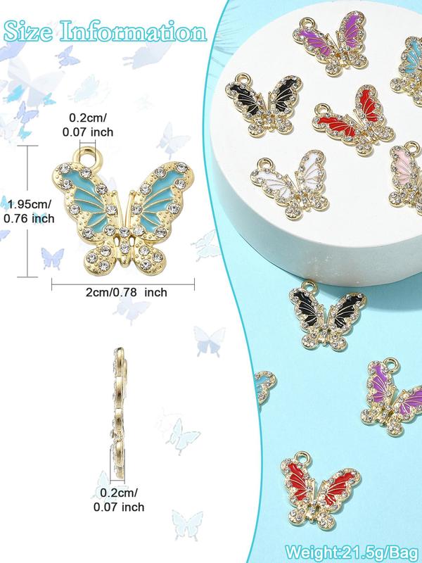 Butterfly Design Rhinestone Decorated Pendant, Fashionable Jewelry Accessories for Women & Girls, Trendy All-match & Exquisite Jewelry for Birthday Gift