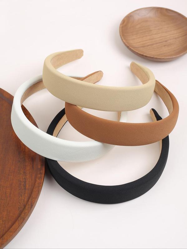 Solid Color Wide Band Hair Hoop, Elegant Hair Accessories for Women & Girls, Minimalist Headwear Suitable for Daily Wear