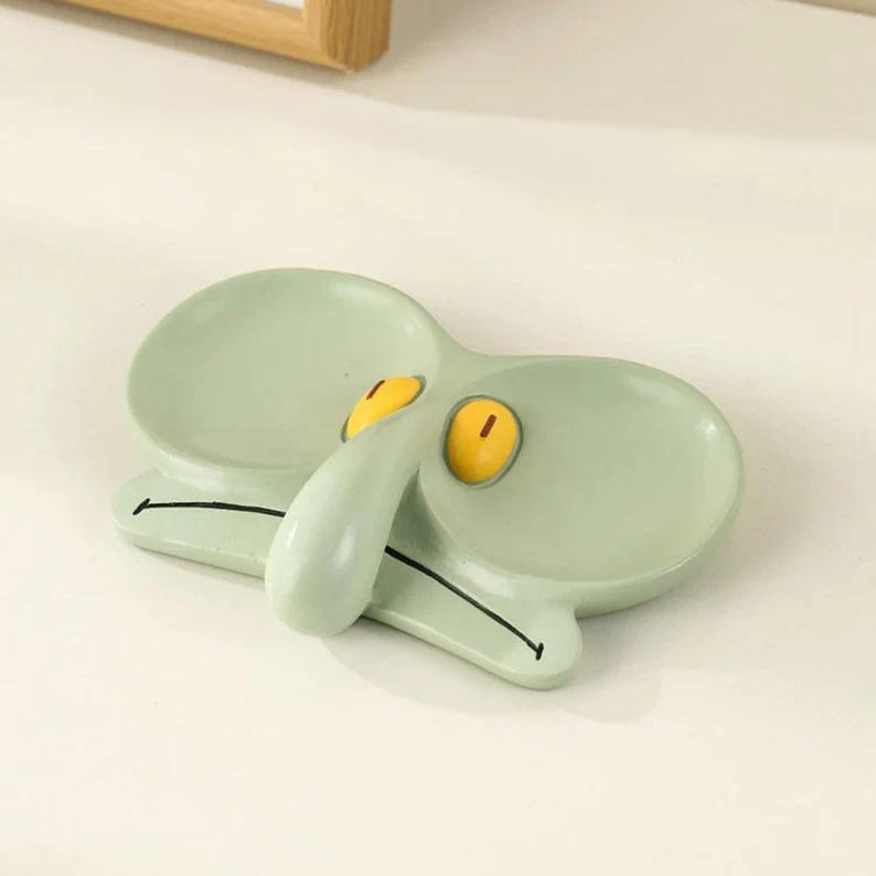 Cute Glasses Holder Stand for Desk Audit Squidward Edition Funny Sunglasses Holder Stand Jewelry Tray Storage Tray Desktop Ornament Glasses Cases