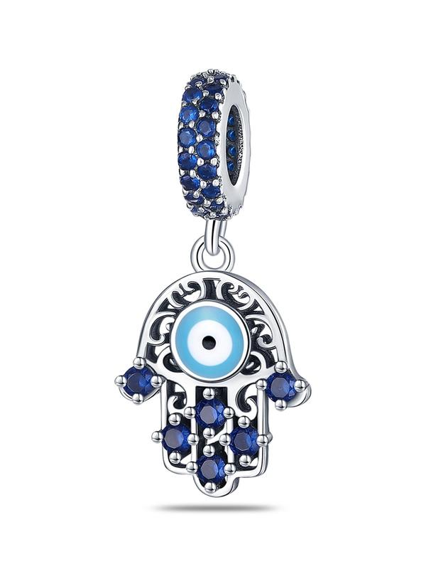 Evil Eye Design Pendant, Rhinestone Decorated Pendant for Bracelet & Necklace & Keychain, Fashion Accessories for Women & Girls