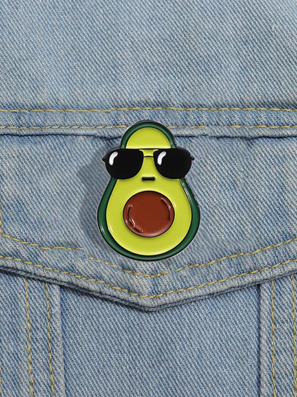 Cute Cartoon Avocado Design Brooch, Fashion Brooch for Women & Men, Enamel Pin for Backpacks, Jeans, Hats Decoration, Casual Alloy Jewelry for Daily Wear