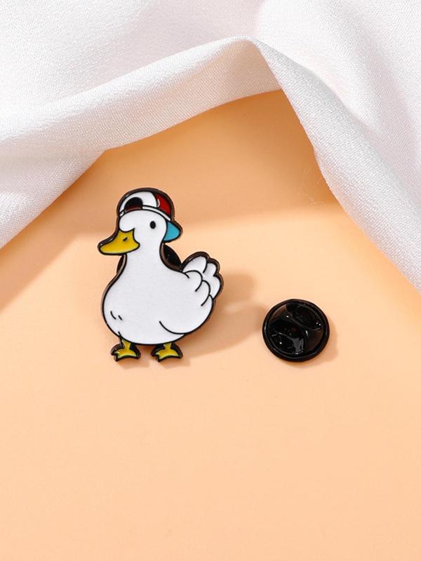 Unisex Cute Cartoon Goose Design Brooch, Fashion Badge for Backpack & Hat & Clothes Decor, Trendy All-match Kawaii Accessories for Birthday Gift