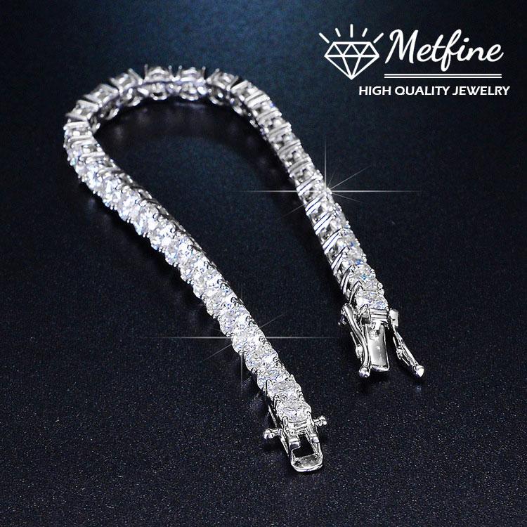 Tennis Bracelet for Women Men D Color VVS Round Cut 4mm Bracelets with Giftbox