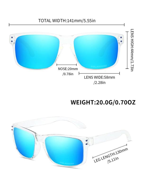 Unisex Simple Style Polarized Sunglasses, Trendy Casual Square Frame Sunglasses for Everyday Use, Fashion Accessories for Outdoor Activities