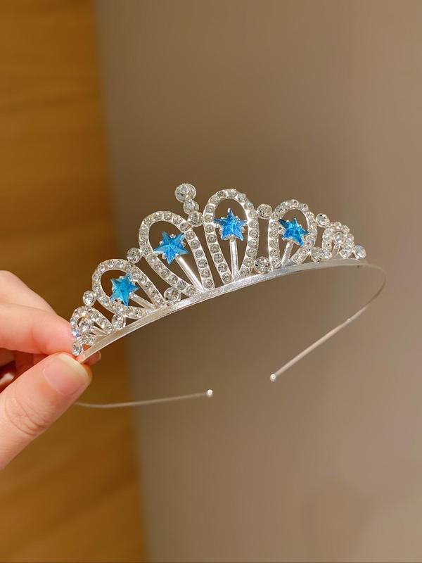 Rhinestone Decorated Crown Tiara, 1 Count 2 4 Counts 2024 New Style Crown Tiara for Girls, Fashion Hair Accessories for Party, Daily Clothing Decor, for Birthday Gift