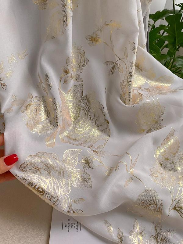 Women's Elegant Floral Print Scarf, New Style Exquisite Trendy Shawl, Fashionable Scarf for Women & Girls for All Season