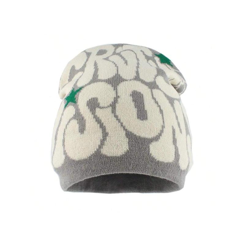 Unisex Harajuku Punk Style Knitted Beanie Cap, Warm And Fashionable