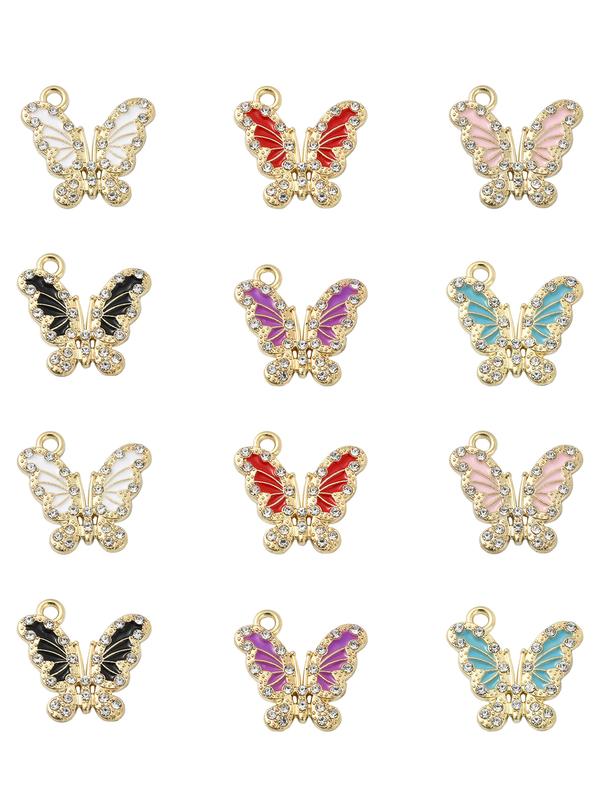 Butterfly Design Rhinestone Decorated Pendant, Fashionable Jewelry Accessories for Women & Girls, Trendy All-match & Exquisite Jewelry for Birthday Gift