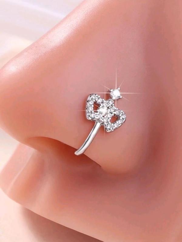 Elegant Rhinestone Decorated Nose Clip, Fashionable Nose Clip for Women & Men, Fashion Jewelry for Party Decor, Trendy Exquisite Jewelry for Birthday Gift