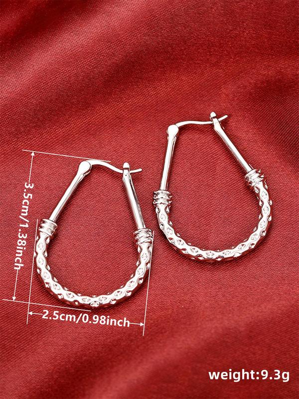 Women's Elegant Water Drop Shape Hoop Earrings, 1 Pair Vintage Trendy Hoop Earrings, Chic Gorgeous Jewelry As Gift for Girlfriend for Party Decor