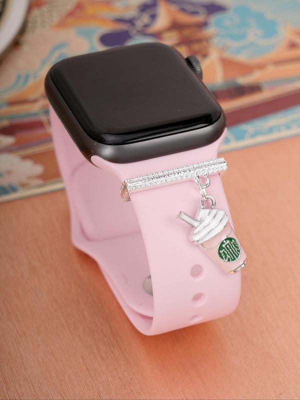 Creative Coffee Cup Design Watch Band Charm Decor, Fashionable Watch Band Charm for Women & Girls, Trendy Exquisite Watch Band Accessories for Birthday Gift