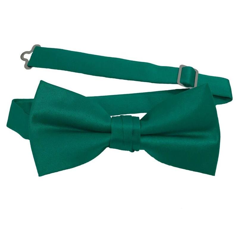 Men's Bow Tie Quality clip on adjustable neck band Satin Solid Pattern Colors