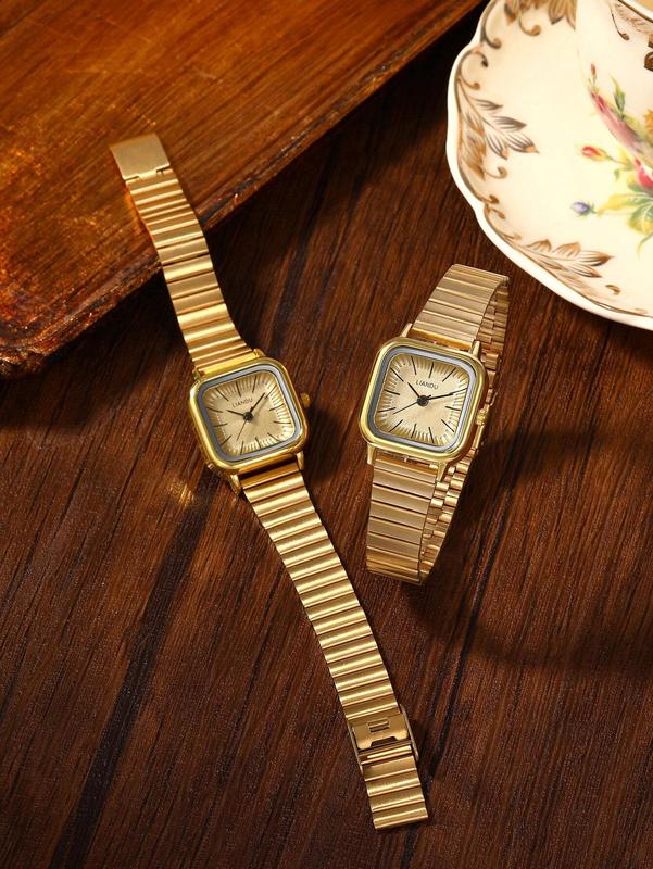 LIANDU Gold Bracelet Women's Watch - Retro Luxury Quartz Timepiece with Simple and Elegant Design