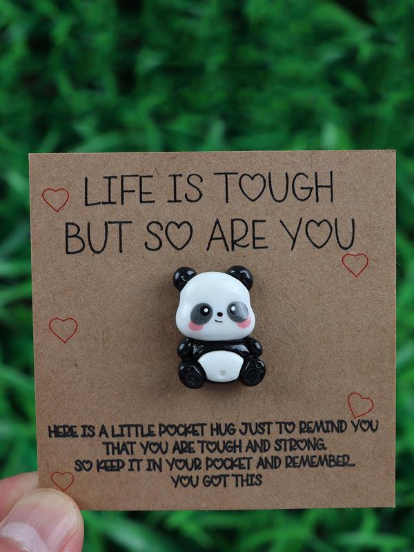 Cute Panda Design Pocket Hug, Inspirational Gift with Inspirational Quote for Your Best Friends and Family, Souvenir for Panda Lovers