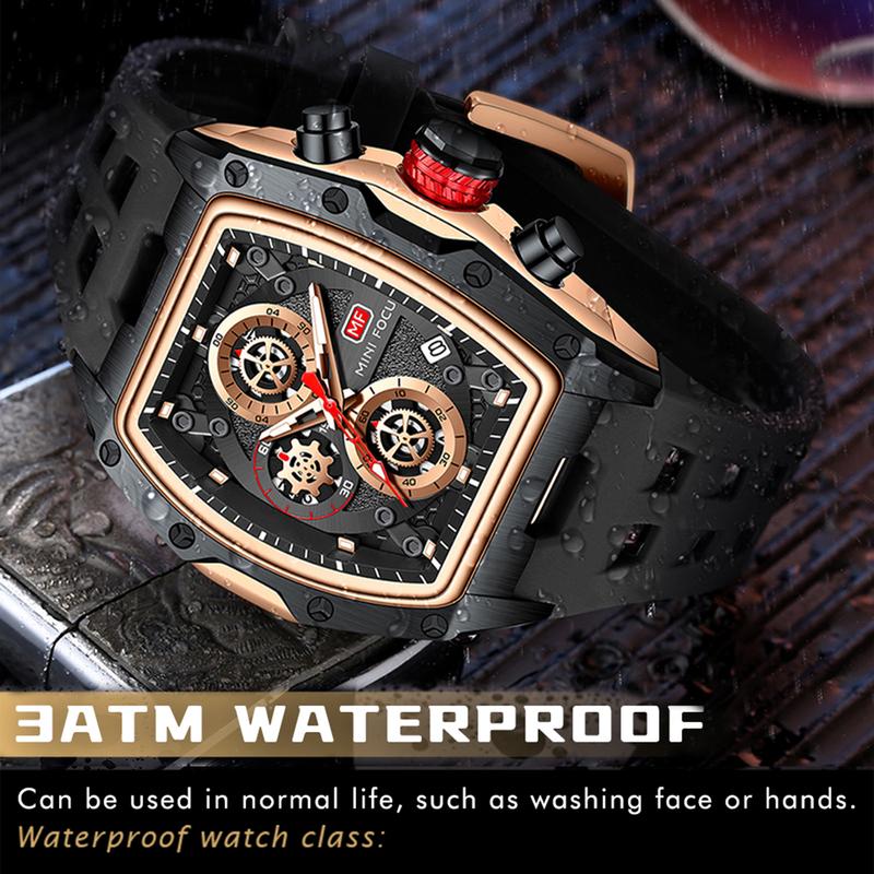 MF MINI FOCUS Quartz Business Watches Mens Fashion Big Dial Luminous Waterproof Sport  multifunction  men's watches Men's Sporty Digital Analog Watch