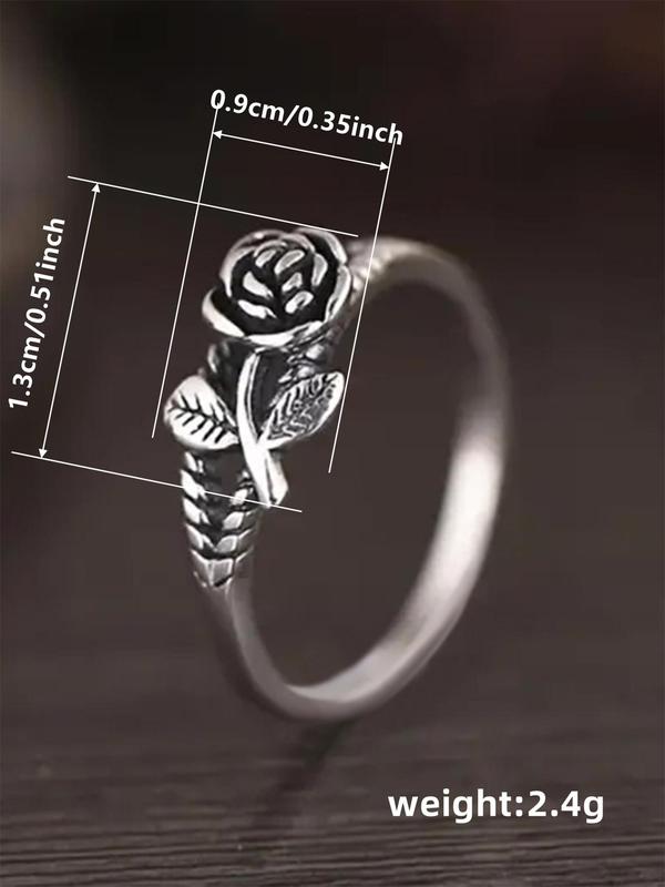 Women's Elegant Flower Design Engagement Ring, Trendy All-match Promise Ring for Women & Girls, Fashion Vintage Jewelry As Gift for Daily & Party Decor